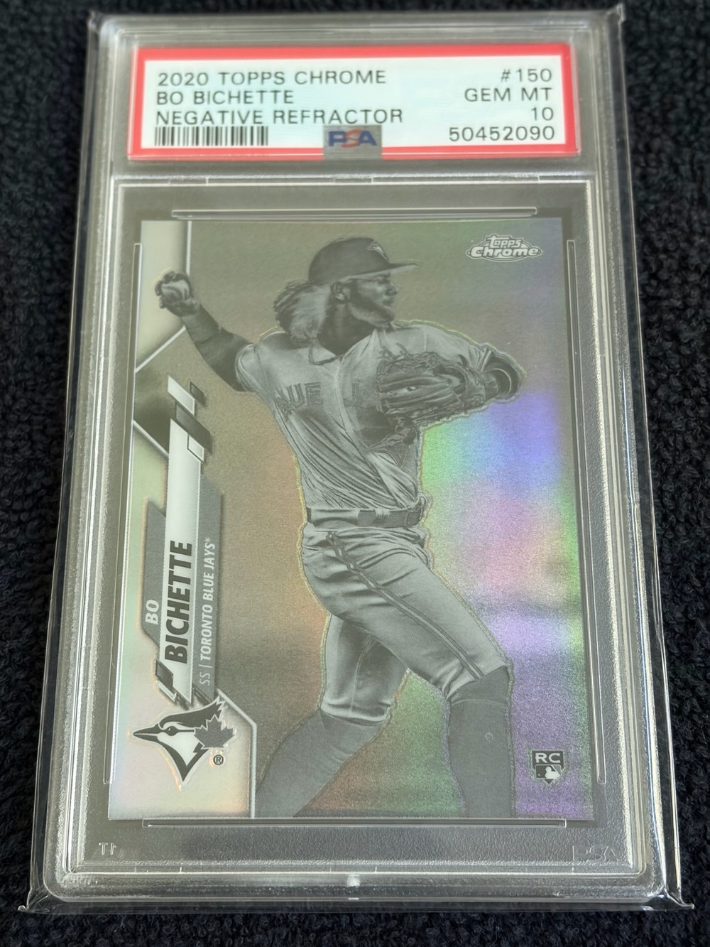 2020 Topps Chrome Bo Bichette #150 Negative Refractor Rookie RC PSA 10 GEM MT